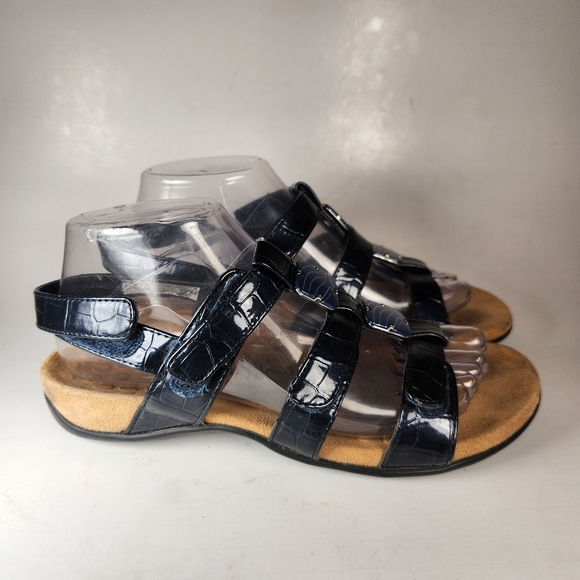 VIONIC Women's Amber Sandal 39 / 7 Blue Leather Strappy Comfort Orthotic Shoes - Picture 2 of 11